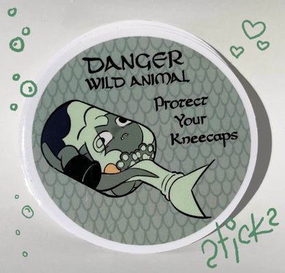 Sticks "Danger, Wild Animal" Sticker